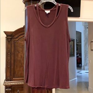 LOFT Pink Sleeveless Muscle Tee Tank Top